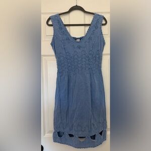 Blanco by Nature Sky Blue Smocked Midi Dress - Women's